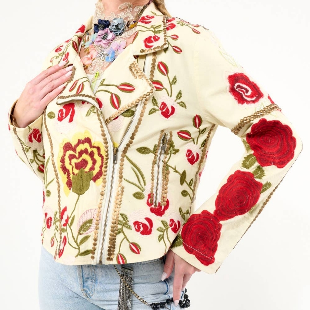 Floral Embroidered Women's Jacket - Picture 4 of 5